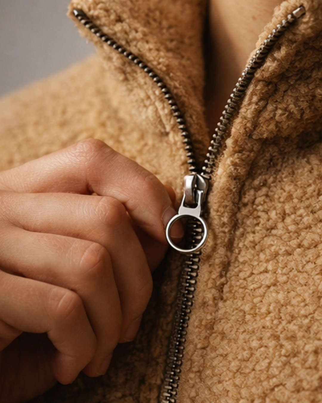 Polar Crop Quarter Zip - Camel